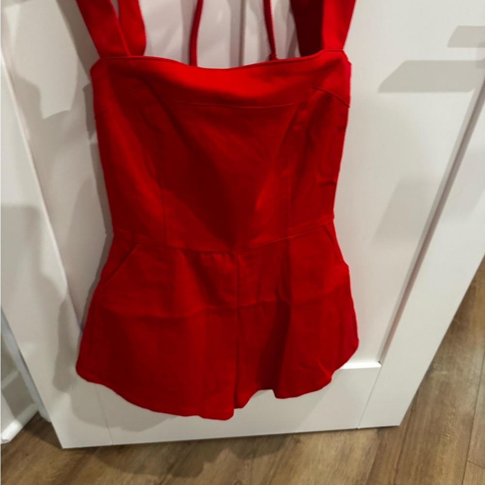Vici Red Girls' One-Piece Romper with Tie Back - Picture 5 of 5